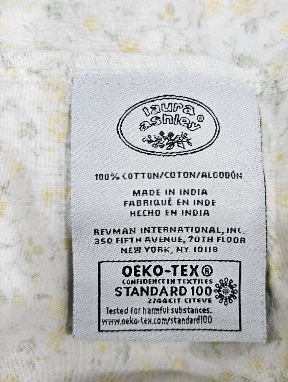 Laura Ashley Evie Yellow Floral FULL Flat & Fitted Sheets Percale 100% Cotton